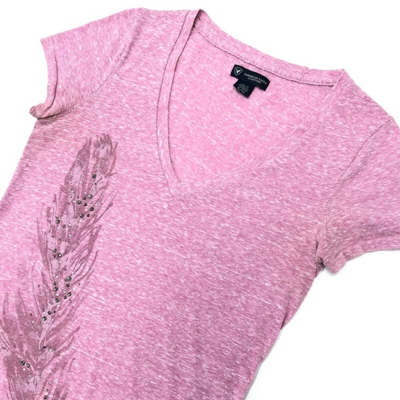 American Eagle Outfitters Tops - American Eagle Shirt size L Feather Sequence